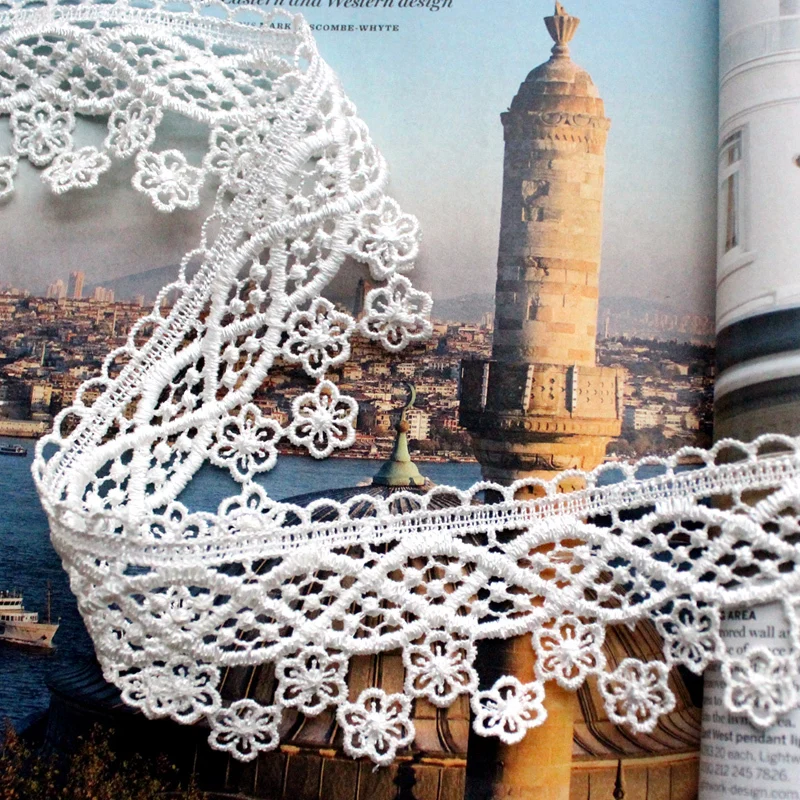 

6cm Wide Good Quality White Tulle Lace Clothing Collar Manual DIY Accessories Window Curtains Tablecloth Wedding Dress Sewing