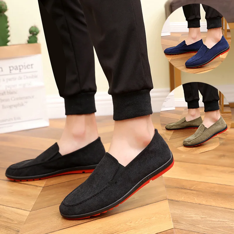 

Shoe Male Corduroy Restore Ancient Ways Leisure Time Single Shoe Dawdler Shoe Deodorization Ventilation Shoes Drive A Car Shoe
