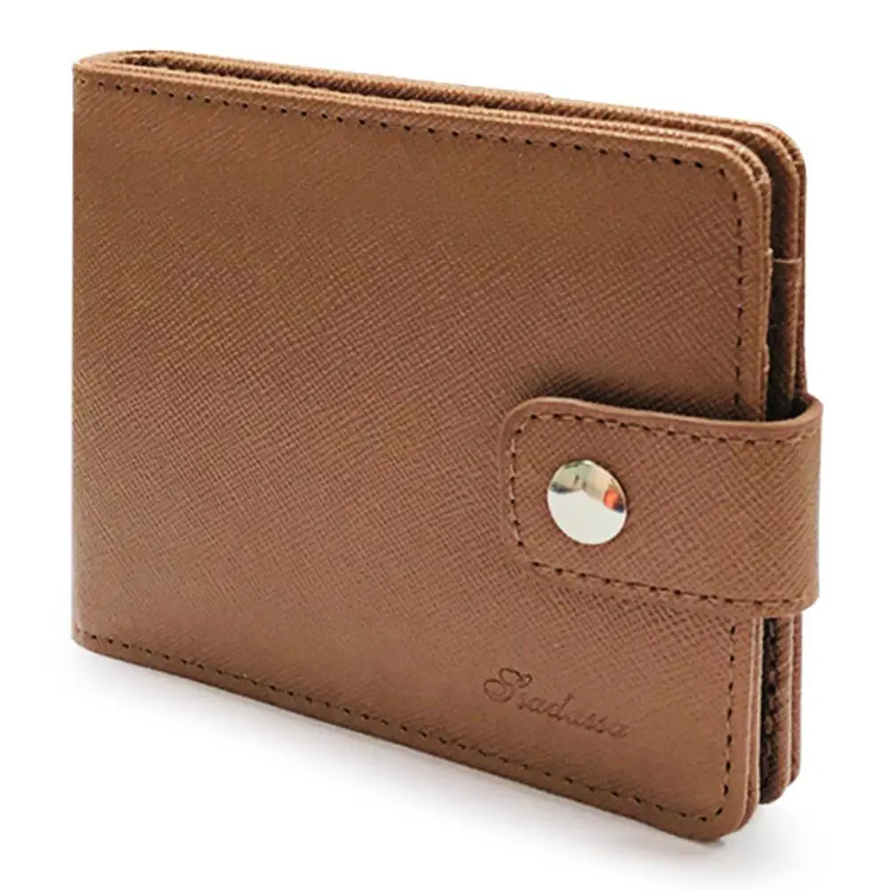 

Hot Men Leather Solid Color Wallet Folded Card Cash Holder Purse