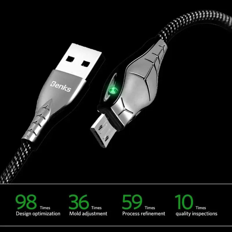 Benks D27 черный мамба Змея Форма USB кабель адаптер для iphone ipad pro 2018 micro type C samsung huawei xiaomi|