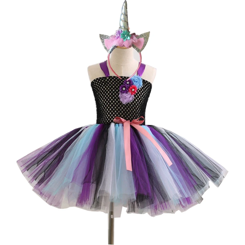 

Girls Unicorn Dress Costume Rainbow Tutu Princess Cosplay Birthday Party Dress Children Kids Halloween Carnival Unicorn Clothes