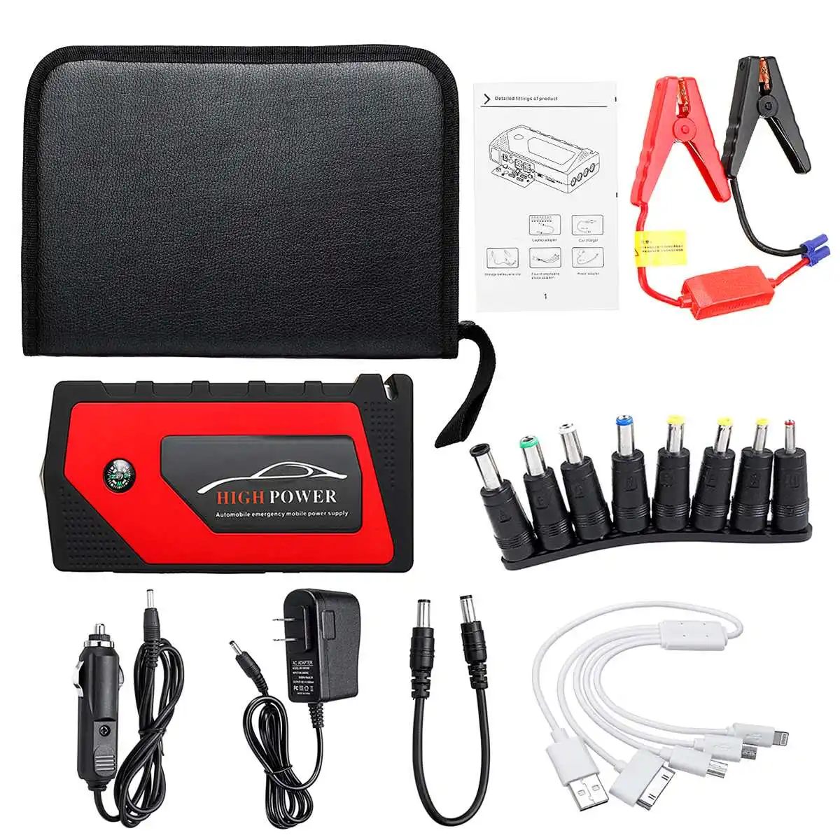 82800mAh 4 USB Car Jump Starter Pack Portable Charger Booster Power Bank Battery82800mAh 4 USB Car J