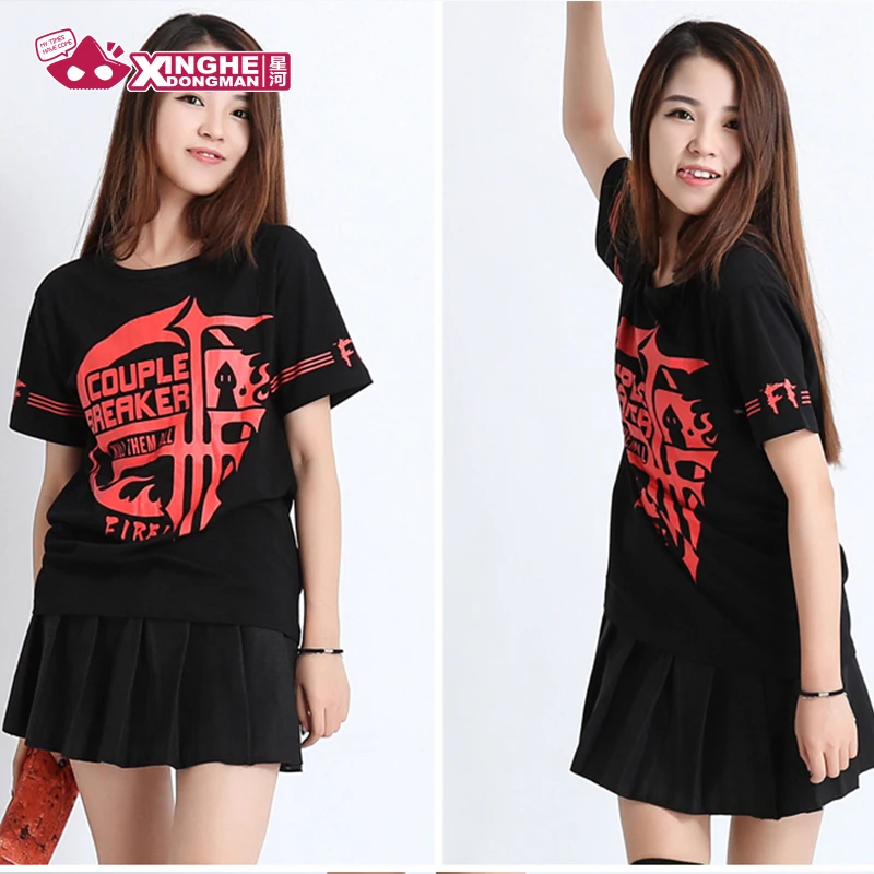 

Milky Way Anime FFF GROUP FFF Fatal Fire Fukanzenna Tshirt Short Sleeves Cosplay Tops Shirt Round Collar