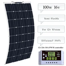 BOGUANG 100w semi-flexible solar panel + 10A Controller regulator for Caravan Boat Yacht Car Home Roof 12v Battery painel solar BOGUANG 100w semi-flexible solar panel + 10A Controller regulator for Caravan Boat Yacht Car Home Roof 12v Battery painel solar
