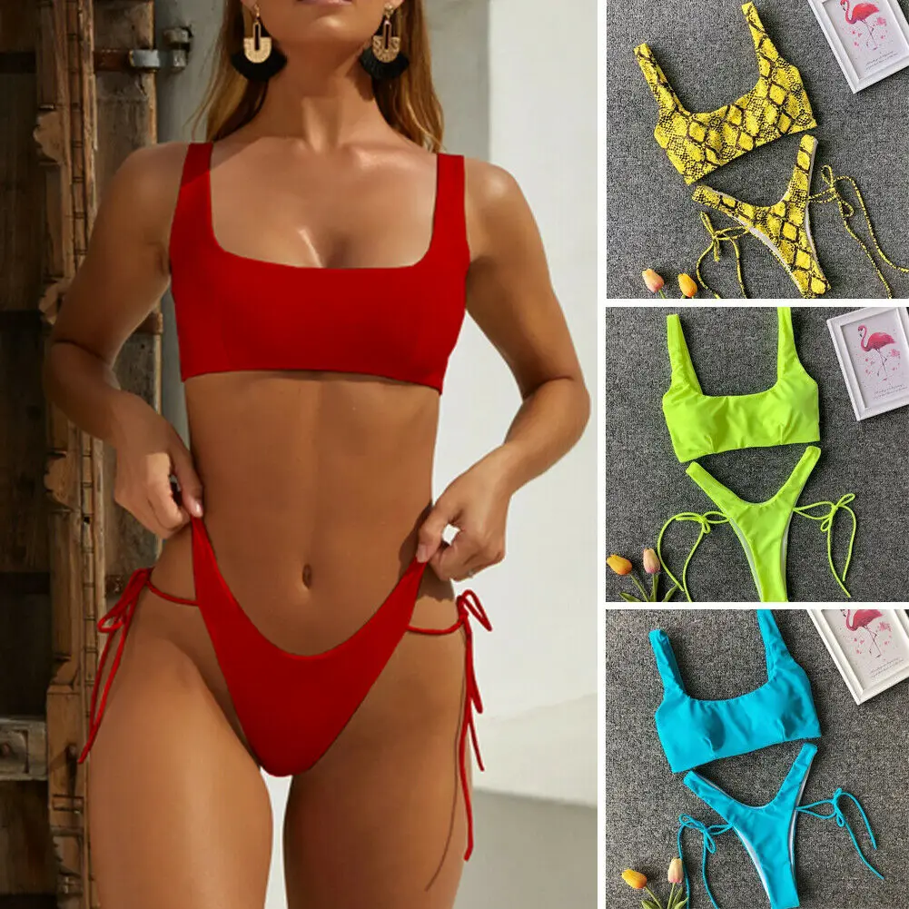 

Women Push-up Padded Bra Bandage Bikini Set Swimwear Triangle Swimsuit Bathing