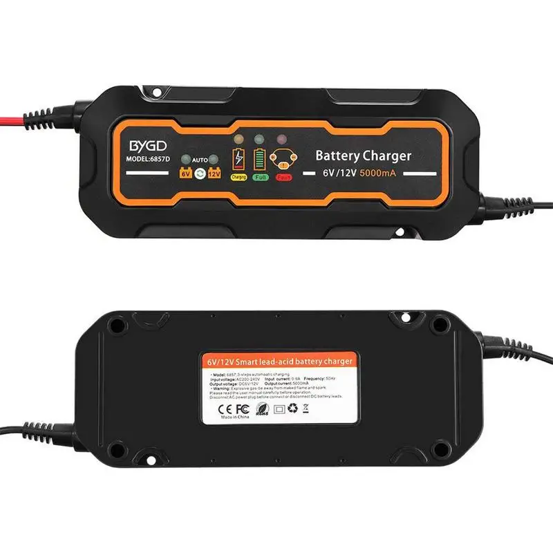 Car Battery Charger 12v/6v 5A Automatic Recognition Portable Battery Quick Charger For Auto Batteries Battery Maintainer