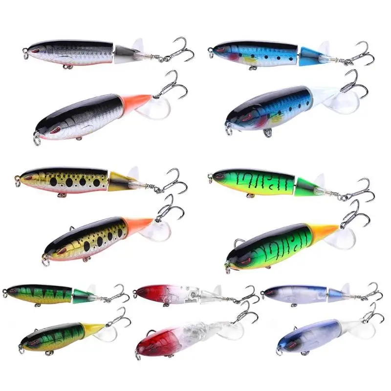 

PVC 3D Sea Hard Fishing Lure 10cm 12.5g VIB Bait Diving Swivel Jig Wing Artificial Wobbler Crankbait with Random Color Tail