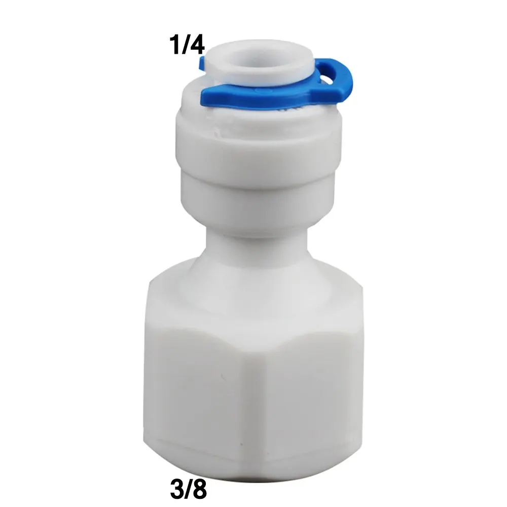 5 pcs Model 1046N Mini White POM Quick Water Fittings 3/8 Thread Female to 1/4 Tube push for RO water system bykski hand push valve switch g1 4 thread male to famale flat mini dual external thread water stop fittings cc hp x v2