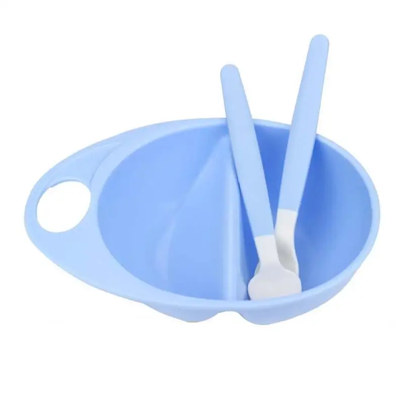 3pcs Baby Assist Bowl Spoon Infant Kids Feeding Bowls Set Learning
