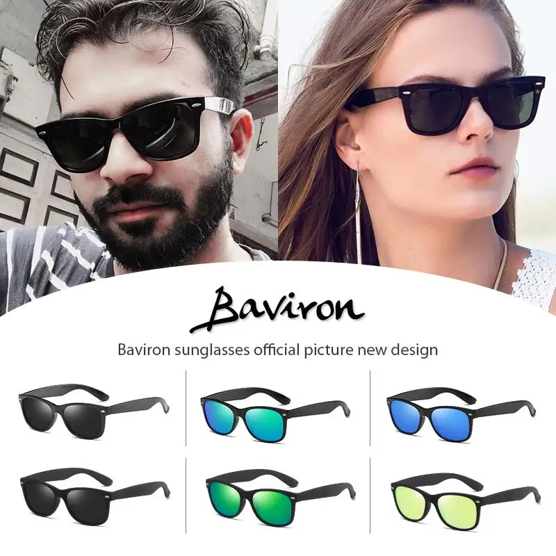 BAVIRON брендовые поляризованные солнцезащитные очки Мужские Женские Ретро