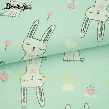 

Booksew 100% Cotton Twill Fabric Lovely Rabbit Animal Design Tecido Sewing Cloth Quilting DIY Bedsheet Baby Patchwork Doll Craft