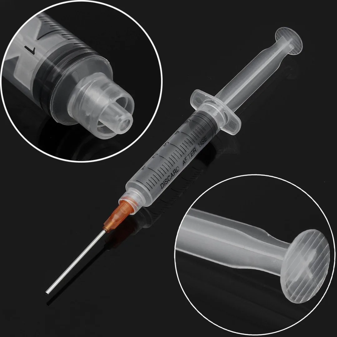 

5pcs Transparent Syringes 5ml Capacity Syringe Crimp Sealed-Blunt Needle Tips For Glue Oil Ink Measuring Tools
