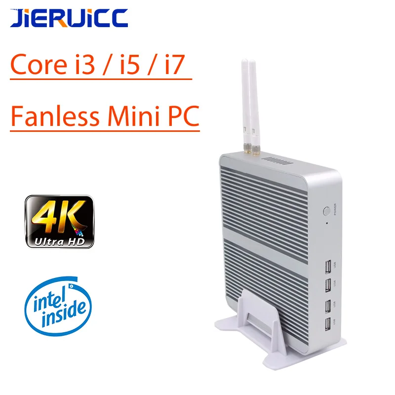 

i5 7200U i3 7100U DDR3 RAM JIERUICC Windows 10 FANLESS Mini PC Micro Barebone Computer 4K HD Video play