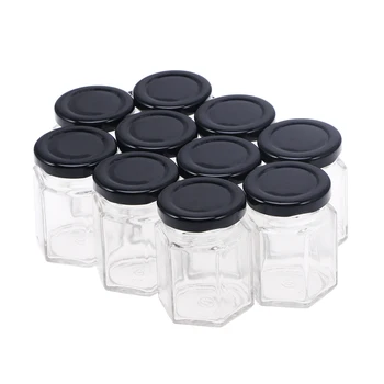 

10pcs Glass Storage Jars Sealed Transparent Glass Sealed Cans Storage Tanks Food Grains Containers for Restaurant Kitchen