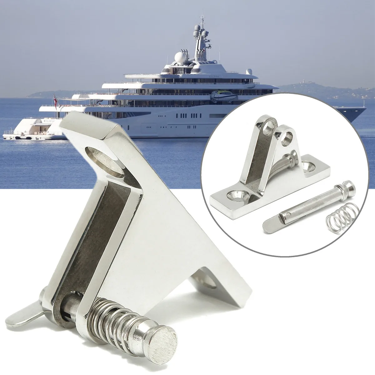 

60x16mm Deck Hinge Boat Yacht Bimini Top Fitting 90 Degree Quick Release Pin Stainless Steel Top Deck Hinge Marine Hardware