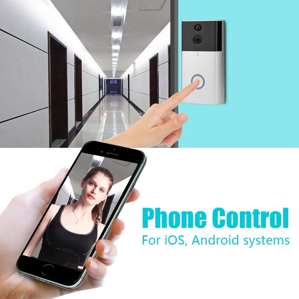 

720P HD WiFi Intelligent Video Doorbell Visual Camera Ring IR +Dingdong For IOS Night Vision Video Intercom Door Ring Phone