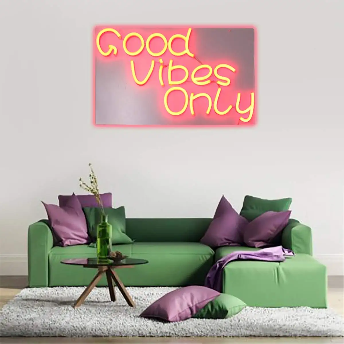 

Good Vibes Only Neon Art Sign LED Light Tube Handmade Visual Artwork Home Decoration Commercial Lighting Colorful Neon Bulbs