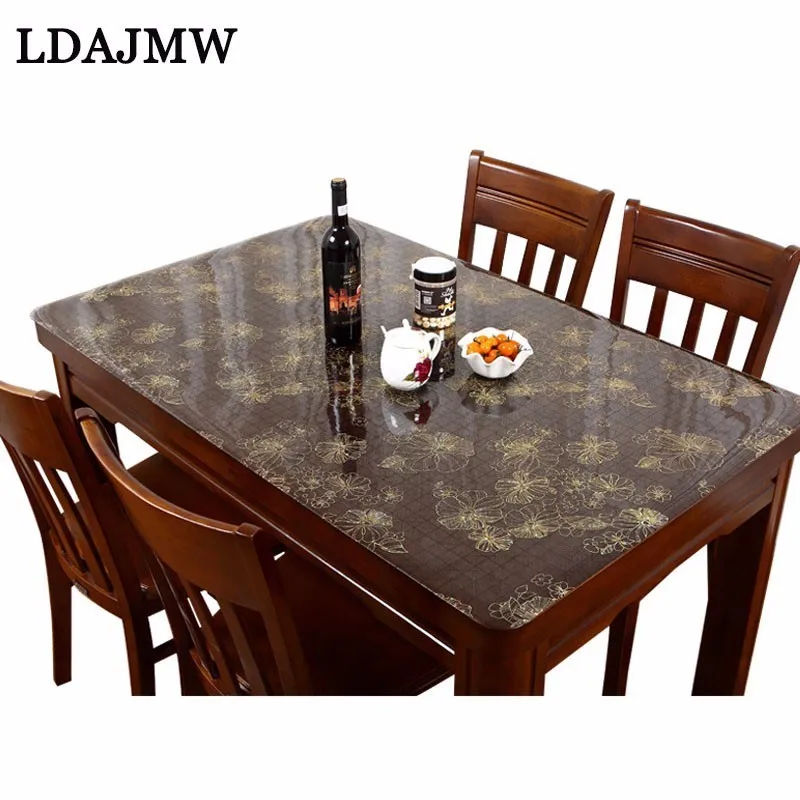 LDAJMW PVC Waterproof Tablecloth Tablecloth Floor Mat With Pattern Kitchen Table Cover Tarpaulin Soft Glass Tablecloth 1.0 Mm
