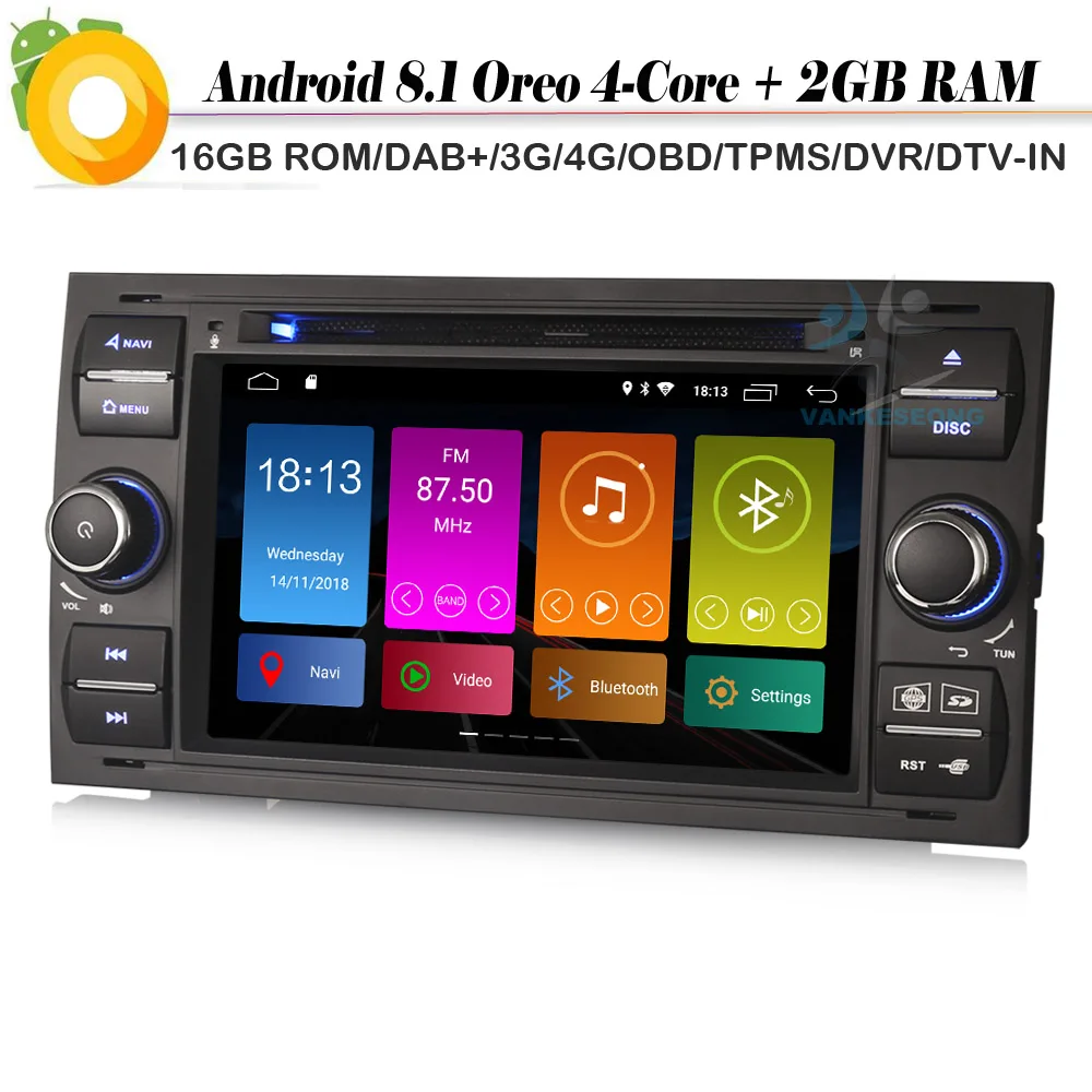 

Quad Core Android 8.1 Autoradio Car stereo DAB+ DVD WiFi 4G DVT-IN Car GPS Navigation Player for FORD Fusion Fiesta Focus Mondeo