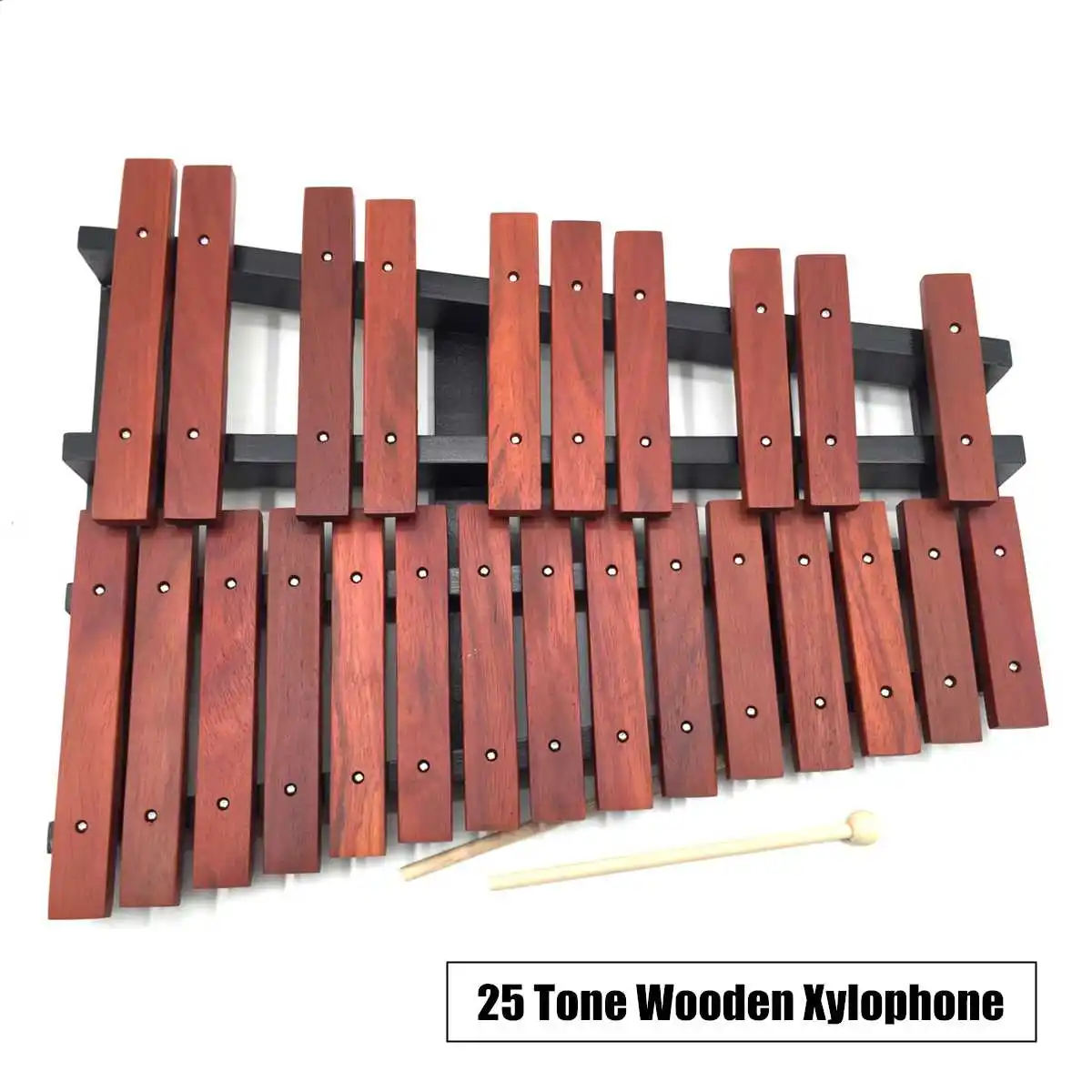 

25 Tone Sound Key Wooden Xylophone Mallets Board Stand Musical Percussion Instruments School Teaching Orff Instruments Gifts