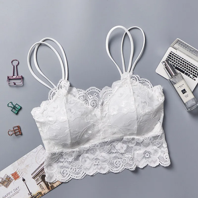 

Explosive lace small strap girl wrapped chest chest pad removable versatile ladies tube top underwear