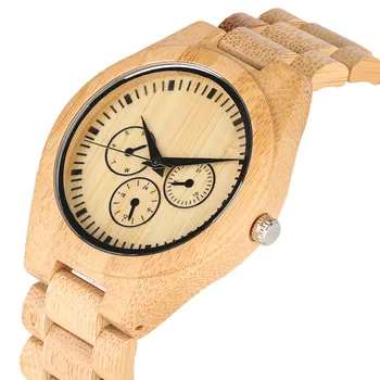 

All Bamboo False Small Dial Wooden Quartz Watch Movement for Women Men Minimalist Wooden Watches Elegant Wood Strap Wrist Watch