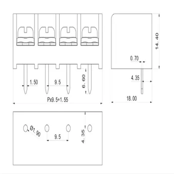 

10pcs/lot Free shipping KF9500 lid Barrier Terminal Barrier Blocks 2p/3p/4p/5p/6p/7p/8p/9p/10p/12P
