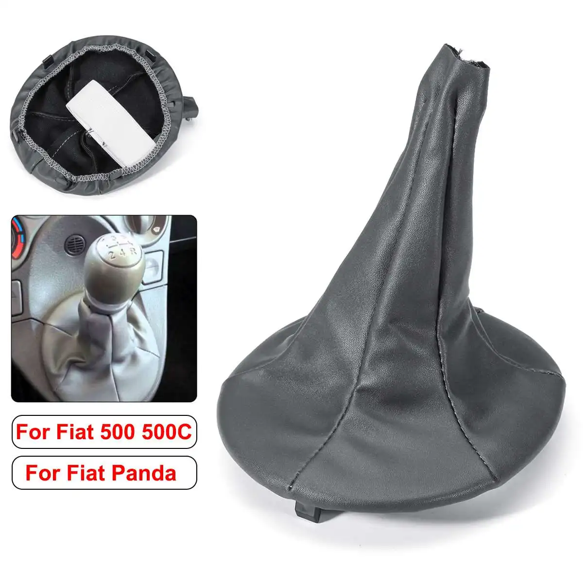 

Car Gear Shift Collar Gaiter Boot Cover For FIAT PANDA 2003-2012 500 500C 2007-2013