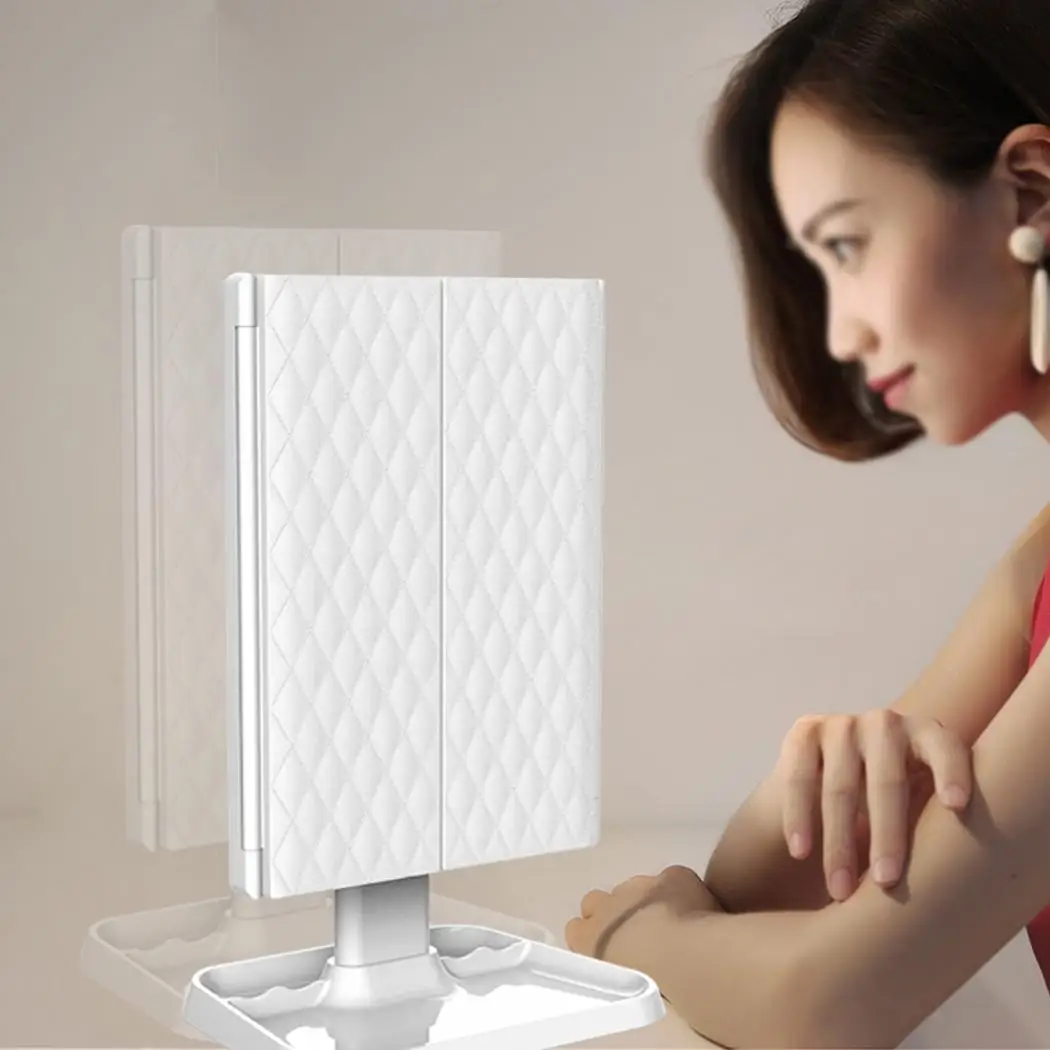 

Foldable LED Makeup Mirror Adjustable Desktop Cosmetic Lamp Touch Sensor Mirror
