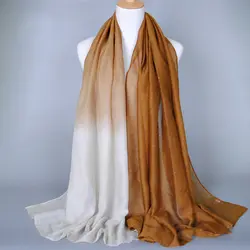 Зимние Для женщин длинный шарф-Вуаль мягкий градиент Стиль пашмины накидка шаль палантин моды в Париже пряжи Bufandas #08
