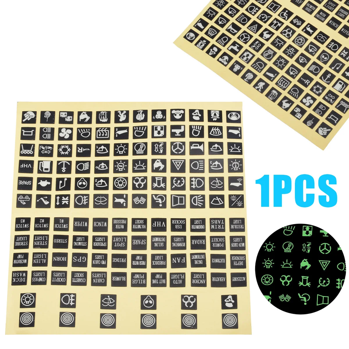 

132 Sticker Fluorescence Rocker Switch Label Decal Circuit Panel Luminous Sticker For Car Boat Truck Instrument Switches Decor