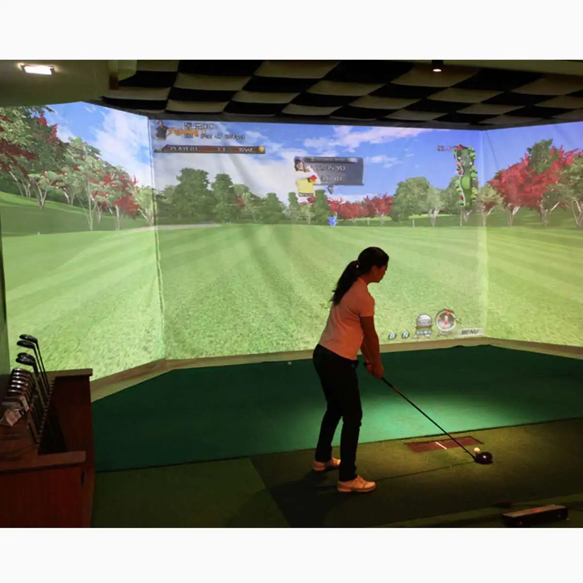 

300x300cm/300x100cm Golf Ball Simulator Impact Display Projection Screen indoor White Cloth Material