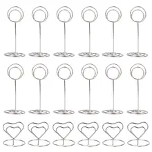 36 штук серебряные держатели для номера стола, Свадебный держатель карточки с именем гостя, Настольный держатель для фотографий меню памятки зажимы для W