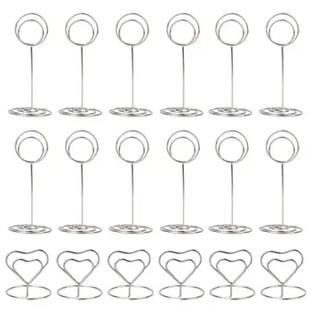 

36 Pieces Silver Table Number Holders, Wedding Place Card Holder, Table Picture Holder Wire Photo Holder Menu Memo Clips for W