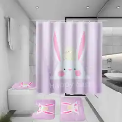 Пасхальный кролик 180x180 см водостойкий Мягкий Нескользящий душевой занавес + ванная комната стойка для тряпок + крышка туалетная крышка