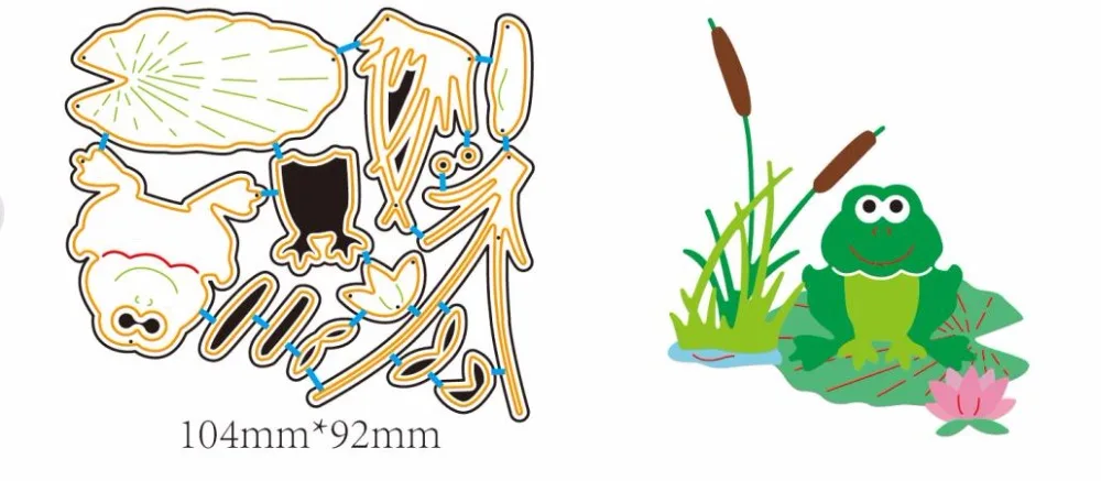 Лягушка с лилиями, штампы для скрапбукинга, Новое поступление, металлические штампы для вырезания, новые штампы для вырезания