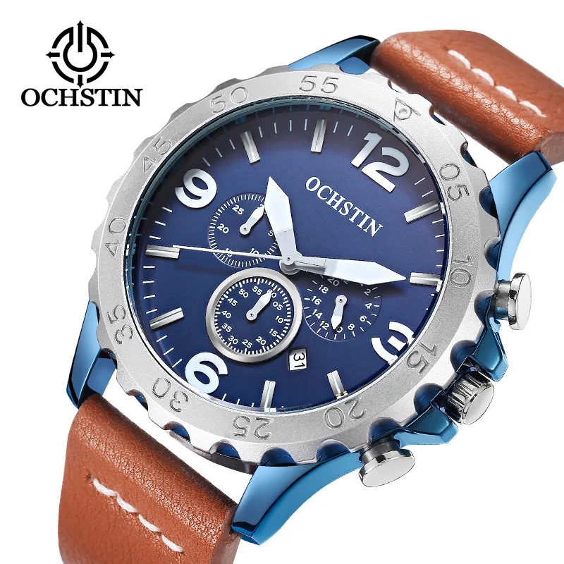 

2018 Swiss Men'S Watch Waterproof Large Dial Casual Leather Belt High-Grade Stainless Steel Men'S Watch Fashion Quartz