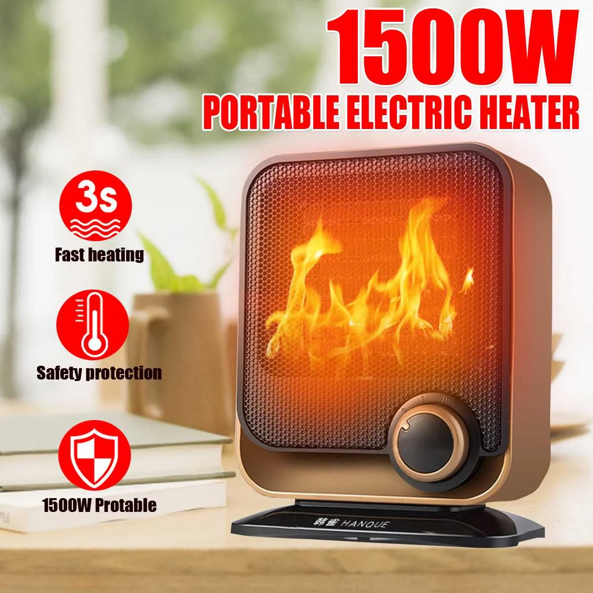 

220V 1500W Mini Electric Heating Fan Desktop Portable Heater Stove Radiator Warmer Fan Machine For Winter Home Office Capming