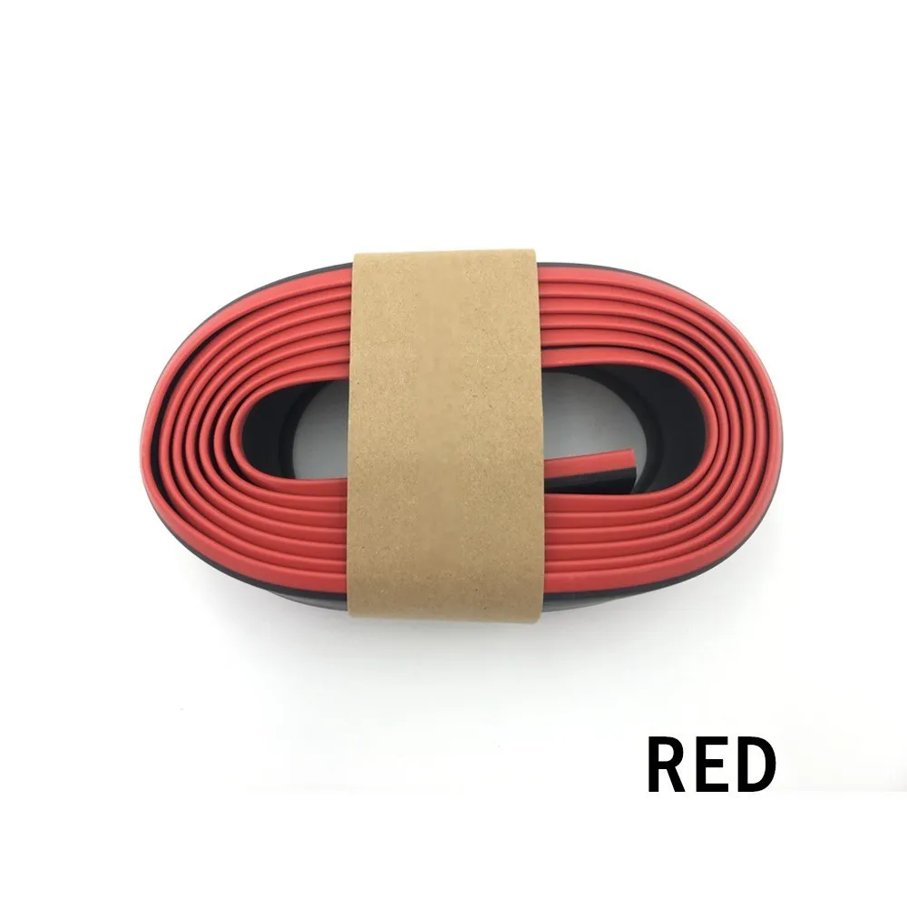 Car Front Lip Bumper Skirts Anti Scratch Rubber Protector Strip Decoration 2.5M