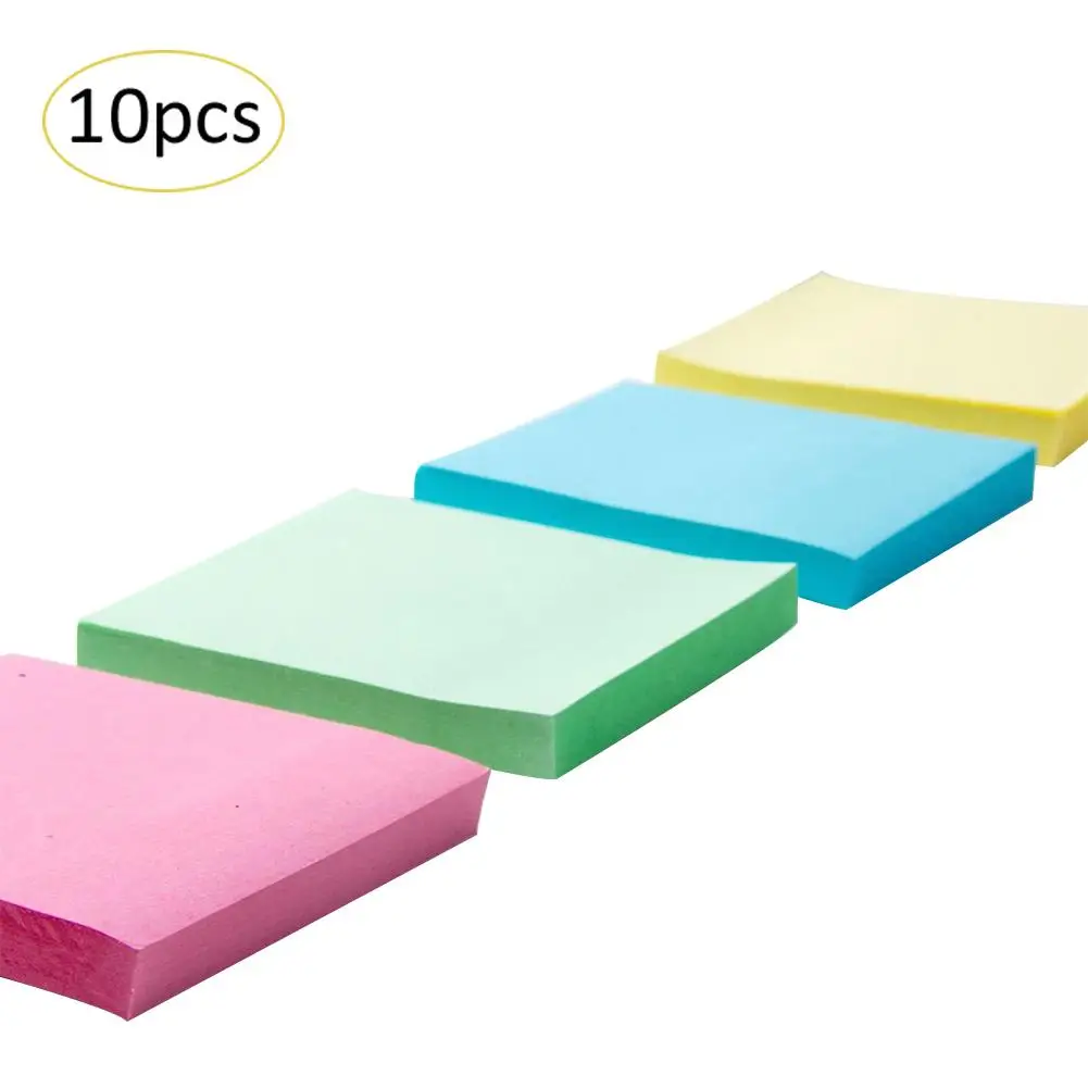 

10Pcs Portable Colorful Adhesive Sticky Notes Easy To Carry Light Weight Support Fast Deliver