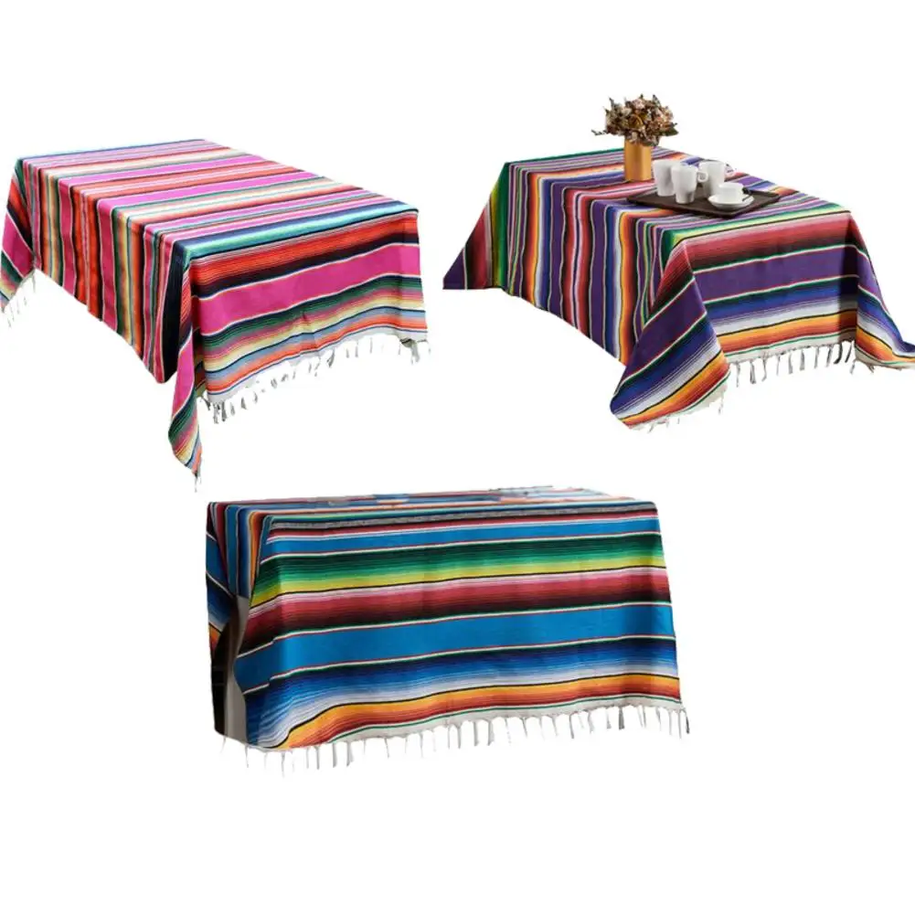 Beach Blanket National Style Dust Cloth Handmade Rainbow Blanket Family Tapestry Beach Picnic Mat Sofa Bed Cloth Household Decor
