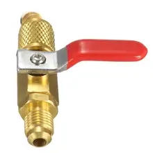 R134a R410a запорный клапан для кондиционирования воздуха зарядные шланги вентиляции и кондиционирования 1/4 ''A/C Холодильная надувной шланг латунь запорный клапан