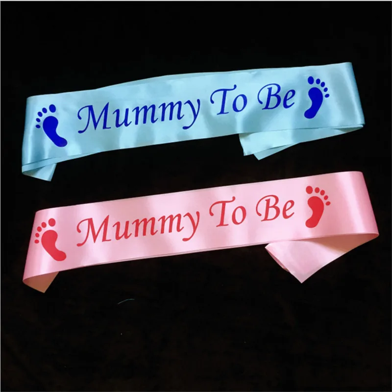 Вечерние украшения для новорожденных 1 шт. синий розовый Mommy To Be Sash дня рождения
