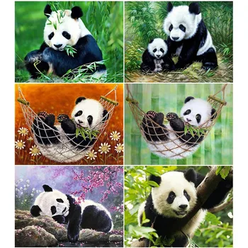 

HUACAN 5D Diy Diamond Embroidery Panda Full Square Diamond Painting Animal Home Decor Picture Mosaic Rhinestone Art Craft Sewing