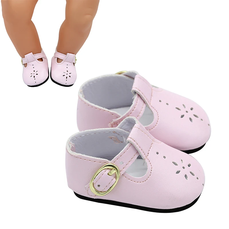 

Cute Baby Doll Shoes Pink Leather Shoes Fit Zapf Doll shoes Accessories Girl