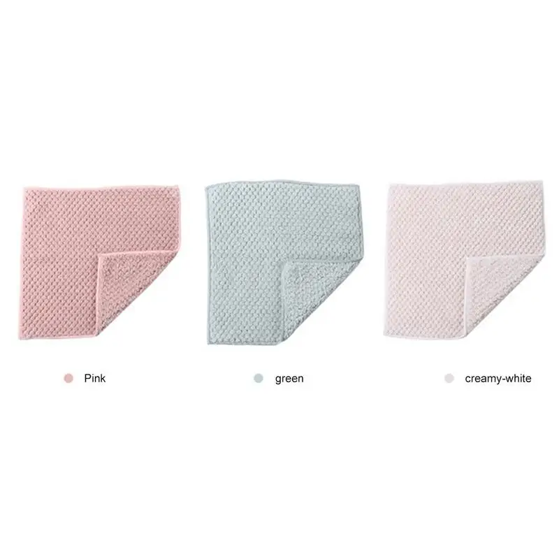 

Coral Fleece Kitchen Scouring Cloth Thickened Non-Stick Oil Cleaning Cloth Double-Layer Dish Towel Absorbent Water Hand Towel