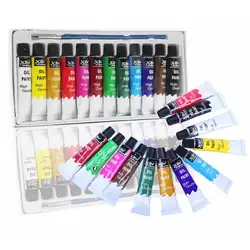 Professional 12 цветов акрил, гуашь краски комплект 16,7 см/6,6 дюймов повседневное мл с ручкой как на картинке для художников