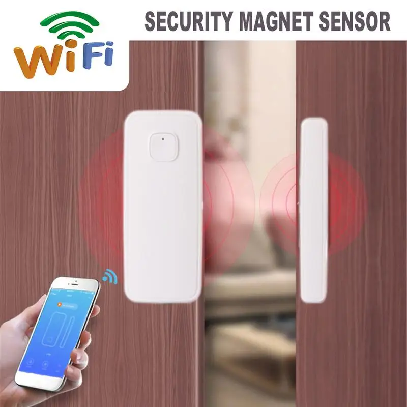

Smart WiFi Door Sensor Garden Window Security Magnet Sensor with Easy App for Home Garage Farm Office Compatible with IFTTT Whit