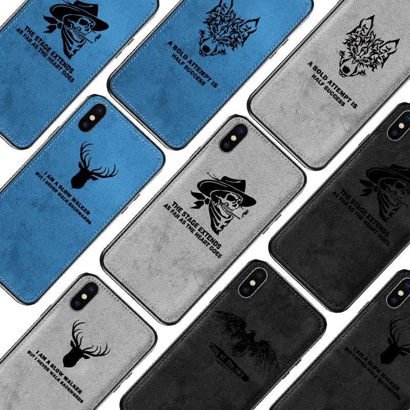 

New Cloth Texture Ultra-thin Canvas Silicon Phone Case For Iphone 7 8 6 6s Plus X Xs Max Xr Fabric Soft Protective Cover Coque