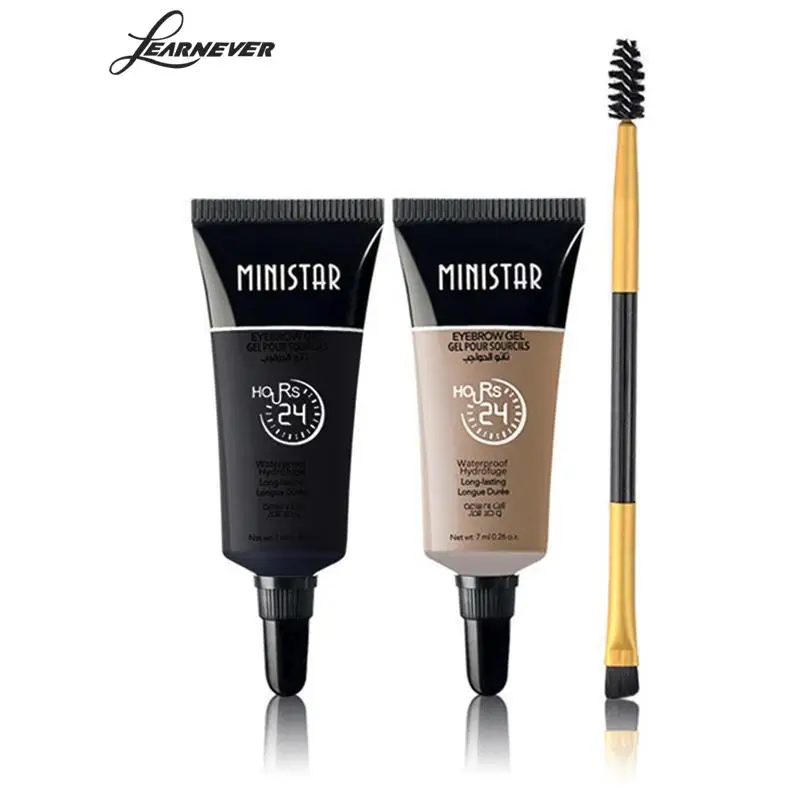 

LEARNEVER Black/Brown Color Liquid Eyebrow Henna With Mascara Eyebrows Paint Brush Set Lasting Waterproof Eyebrow Enhancers